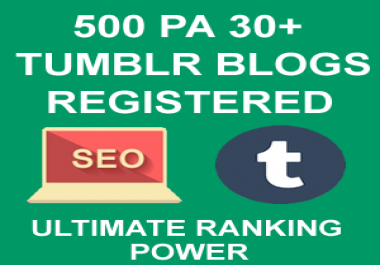 500 PA 30+ Tumblr Blogs Registered