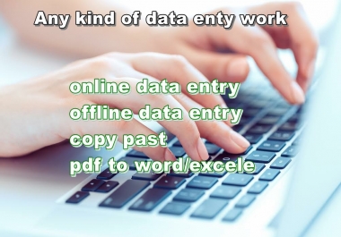 Any kind of data entry for you
