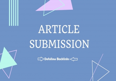 30 Article Submission Dofollow Backlinks