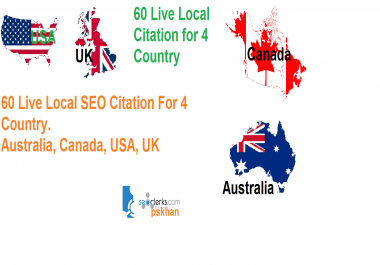 create 60 live Local Seo Citations For Canada or USA or UK or Australia