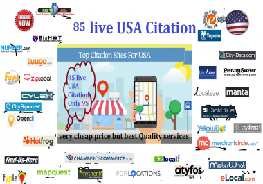 Create USA Top 85 Live local citation For USA New Business