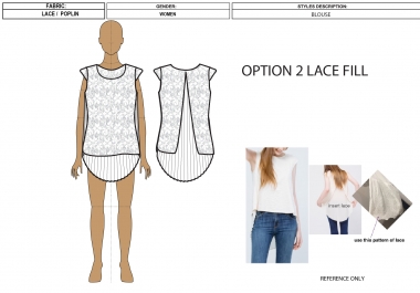 Create Fashion flats or technical Sheet,  or Tech Pack of a Garment or Apparel