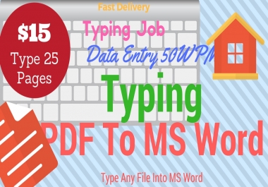 Type 25 Pages PDF to MS Word