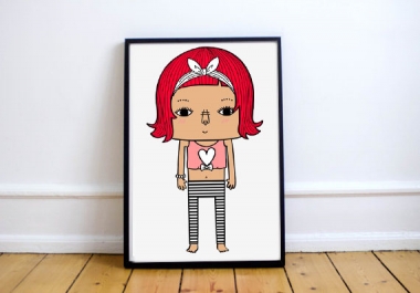 Draw single cute cartoon full color