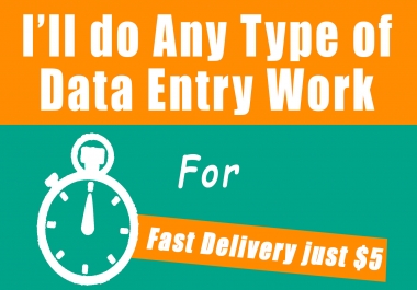Will Do any type of data entry More than 500 words.