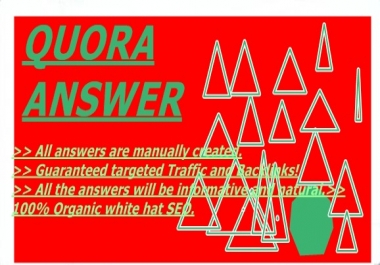 Great offer 20 Quora answer now