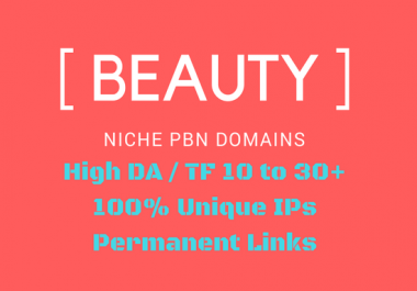3 x Aged 'Beauty' Niche Permanent PBN links DA TF 10to30+
