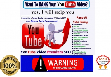 RANK YOU. TUBE SEO PROMO PRICE -INSTANT Yo. uTu. be R...