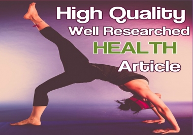 Health Niche - 500 Words Unique Readable Researched SEO Article or Blogpost