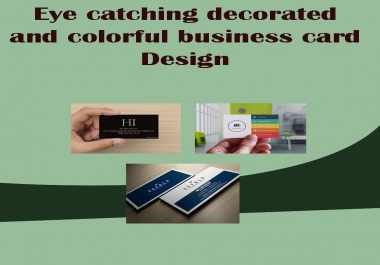 Eye catching,  decorated and colorful business card Design