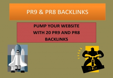 20 PR9 and PR8 Backlinks for your website