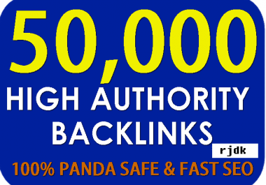 High Authority 50,000 SEO backlinks,  to website improving.