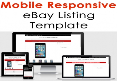 Ebay Listing Template Design Auction Mobile Professional Responsive Html Custom