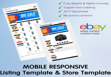 Ebay Template Design Auction Mobile Professional Responsive Html