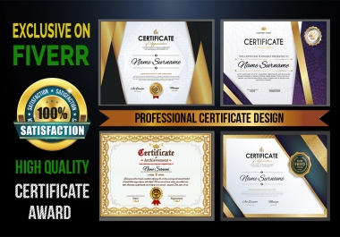 I can Do A Professional Certificate Design