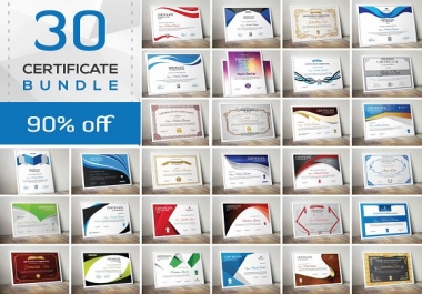 Get 30 Certificate Bundle SOURCE VECTOR EPS
