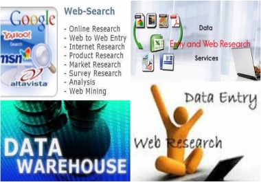 Do internet research and Data Entry for 5 days or more