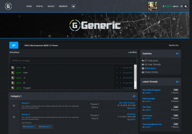 Generic - MyBB,  Dark,  Responsive Theme