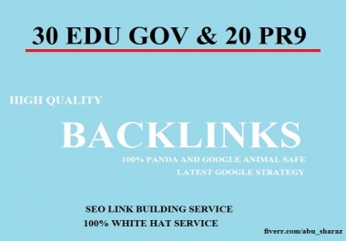 I Do Manually 30 Edu Gov And 20 Pr9 High Quality Backlinks