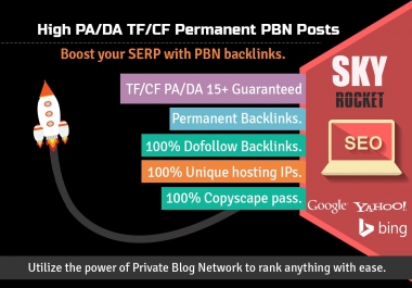 Create 12 High PA/DA TF/CF Homepage PBN Backlinks To Skyrocket you SERP for 5