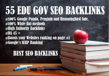 Manually Do 55 Edu Gov SEO Backlinks for your websites