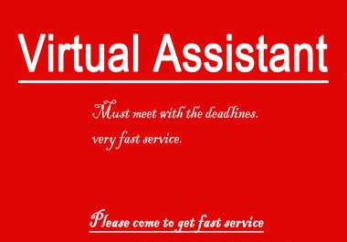 I'll be your virtual Assistant for different type of works for 24 hours