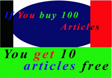 Buy 100 Articles and get free 10 Articles