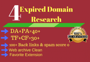 Do High metrics Expired Domain research with High DA+PA and TF+CF