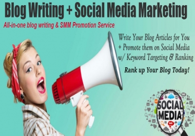 Write Your Blog Articles for You and Promote them on Social Media with Keyword Targeting & Ranking