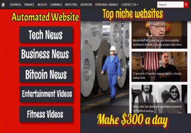Create an automated news website,  video website