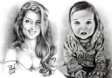 Draw your Realistic Portrait With the Pencil Sketch By Hand Drawn