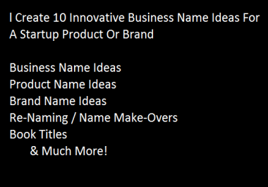 Create 10 Innovative Business Names