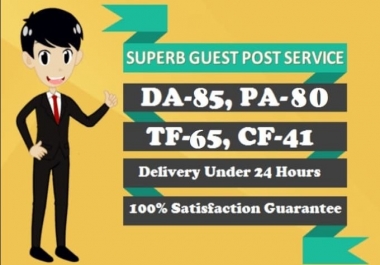 I will write and publish guest post with do follow on high da