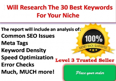 Research The 30 Best Keywords For Your Niche