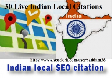 Create 30 Live Indian Local Citation for Local SEO