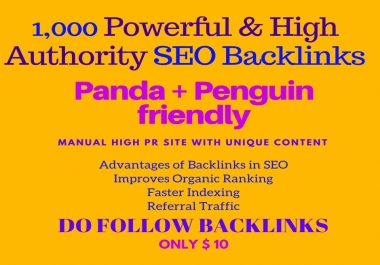 Provide 1000 High Athourity Backlink To Your Website Ranking
