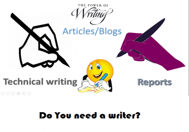 Do SEO Article Writing,  Blog Writing,  Content Writing, Scientific & Technical Writing.