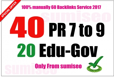 40 PR9 + 20. EDU-. GOV Backlinks From Authority Domains 100 to 30