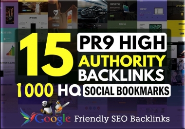15 PR7-9 + 1000 HQ Social Bookmarking backlinks