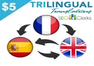 provide a professional English,  French and Spanish translation