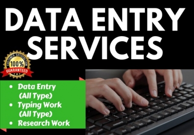Do Any Type Of Data Entry And Typing Work Accurately