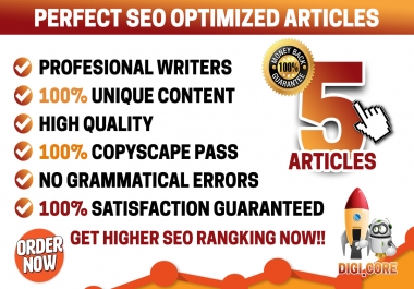Write 2 Perfect SEO Optimized And High Quality Articles