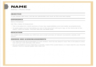 Resume and CV writing