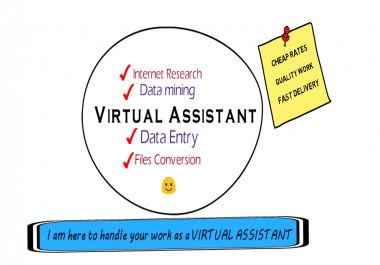 I will do DATAENTRY or any work as a Virtual Assistant