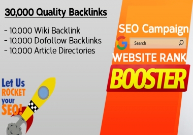 30,000 HQ Backlinks from Wiki Backlinks,  Dofollow Backlinks,  Article Directories Backlinks