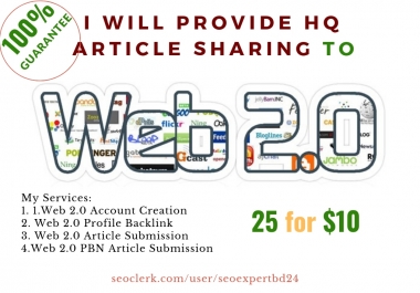 I promote your websites by article sharing to web 2.0 pbn