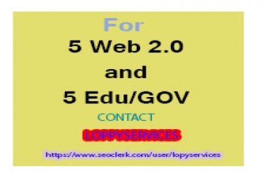 GET 5 WEB 2.0 WITH 5 EDU/GOV BACK TO BOOST YOUR RANKING in 5 days