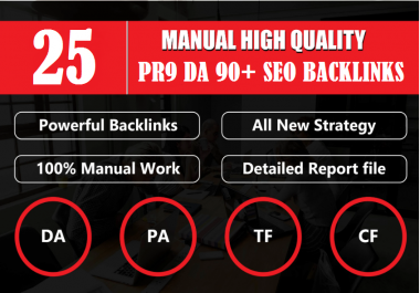Limited Time - DA 90+ All Pr9 25 Safe SEO High Profile Backlinks