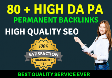 80 Plus High Da Pa Backlinks Permanent