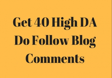 Do 40 Backlinks in High PA/DA 20+ Do Follow Blog Comments Only